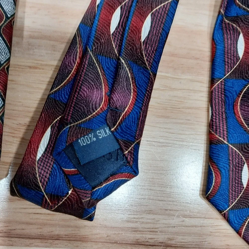 Keith Daniels Mens Neckties Lot of 4 Geometric Silk Multicolored